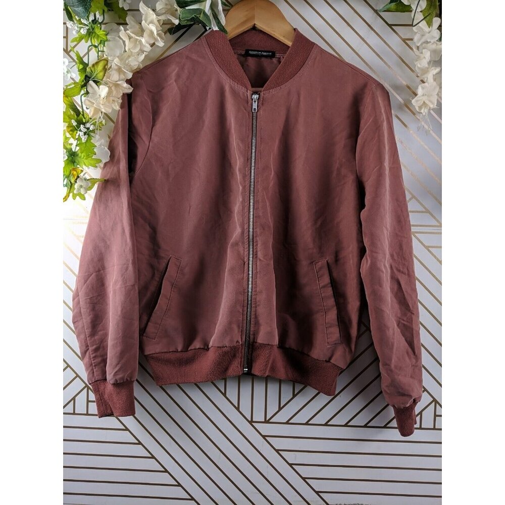 American Apparel Women's Zip Up Jacket Orange Size Large READ - Picture 3 of 8